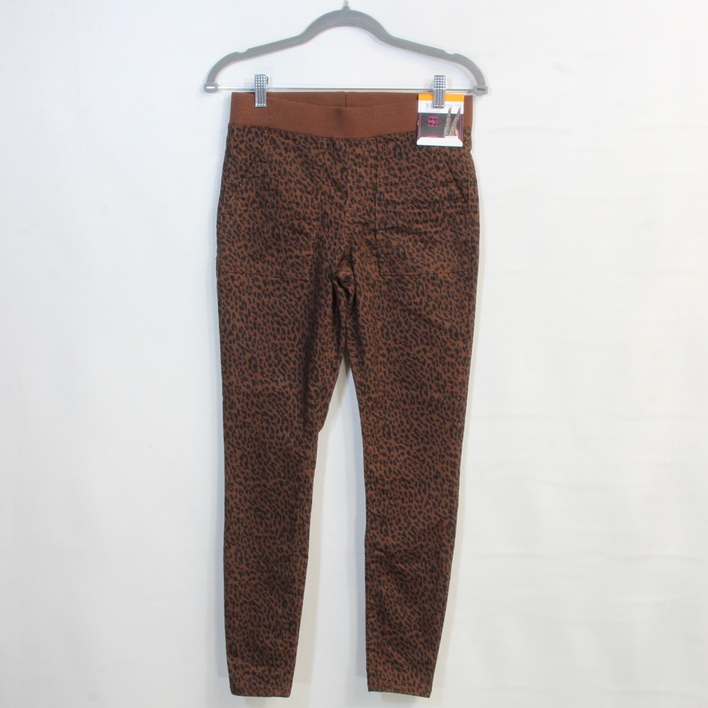 No Boundaries Brown Mid Rise Cheetah Print Jeggings Size Medium 7/9